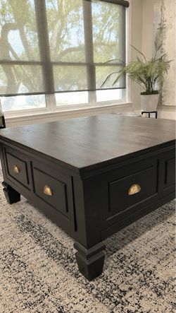 Refinished Solid Wood Square Coffee Table