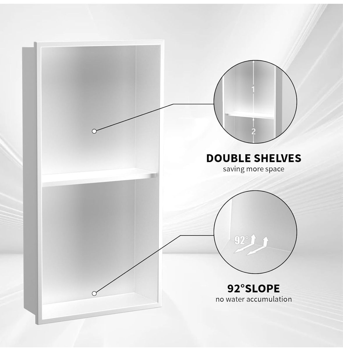 Homevacious Recessed Shower Niche 12x24