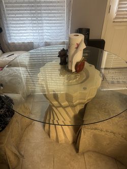 Dinette set glass top 4 chairs $125 negotiable               Dryer$80 great working condition