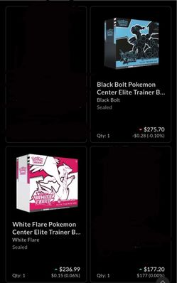 Black Bolt/ White Flare Pokemon Center ETBs