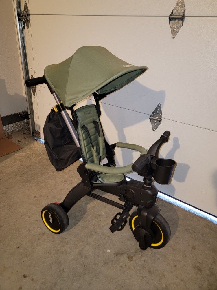 Doona Liki Trike S3, Desert Green 5-in-1 Compact, Foldable Tricycle
