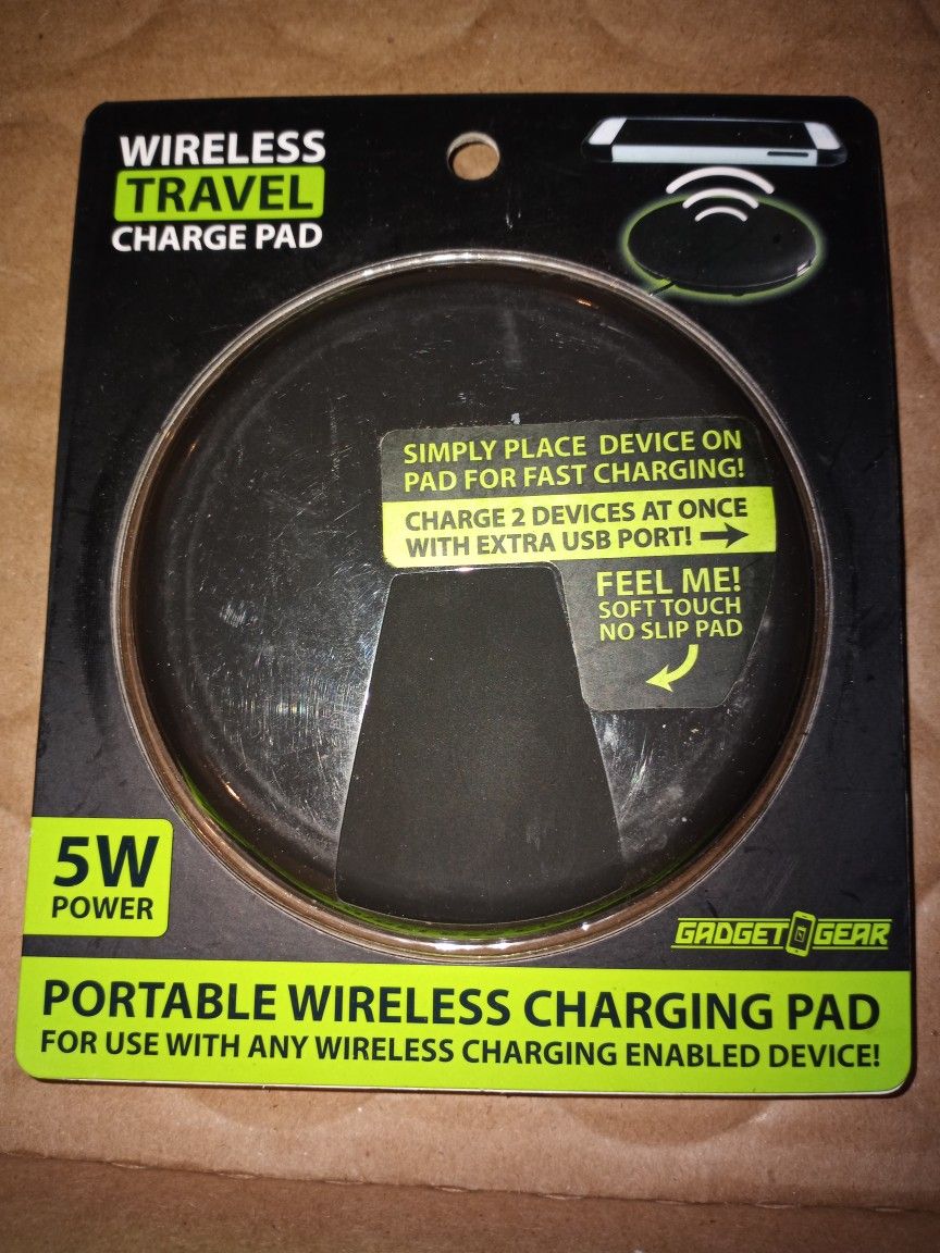 Brand New Wireless Portable Charging Pad With Extra USB Port For Charging Two Devices