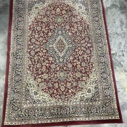 Red Blue and Tan Persian Area Rug 5.5 x 4 Ft