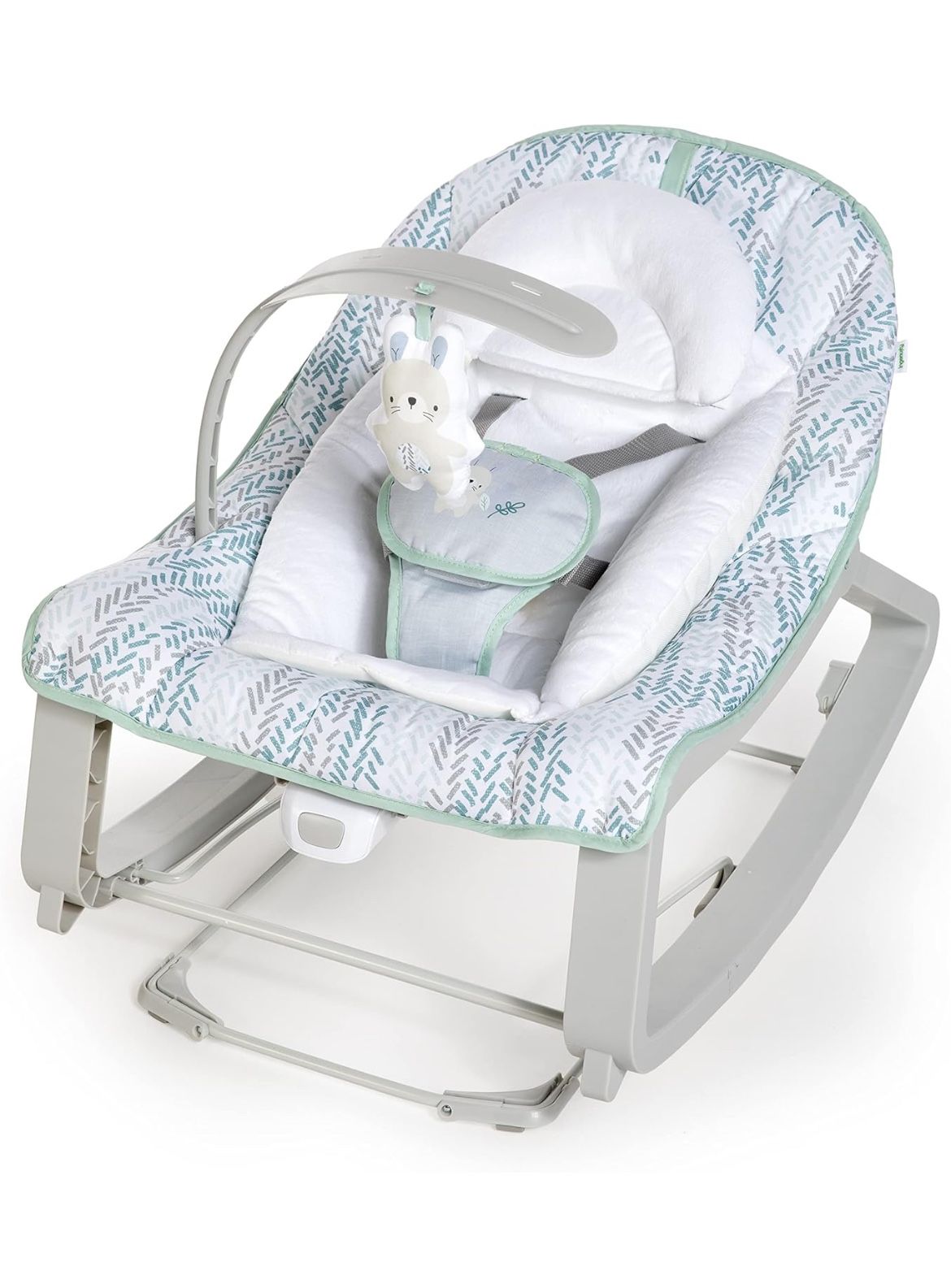 Ingenuity Keep Cozy 3-in-1 Grow with Me Vibrating Baby Bouncer Seat & Infant to Toddler Rocker, Vibrations & -Toy Bar, 0-30 Months Up to 40 lbs (Spruc