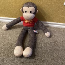 RARE Curious George Schylling 2011 Sock Monkey Plush Stuffed Animal 20” inch 