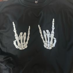 Black Skeleton Pull Over Sweater Medium, New