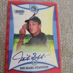 2008 BOWMAN CHROME GIUANCARLO MICHAEL STANTON AUTO ROOKIE RC florida marlins /YANKEES