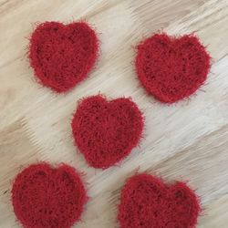 Crochet Heart Scrubbies