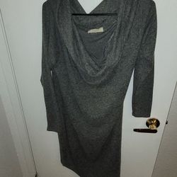 Women's XL Dark Grey Soft Long Sweater Shirt 