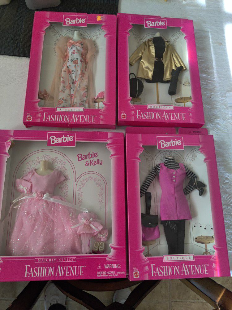 4 Barbie Outfits 3-1997 And 1 1996