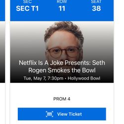 Seth Rogen And Snoop dogg hollywood bowl Show - 2 Tix For sale 