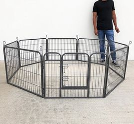 (New) $85 Heavy Duty 24” Tall Dog Pet Playpen Fence Gate, 8-Panels X (24” Tall X 32” Wide)