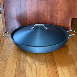 Calphalon Commercial Aluminum Cookware Paella Pan Wok 1386 & Lid 16" USA