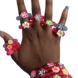 Flower Bead Rings