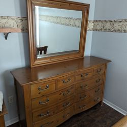 Wood Dresser With Mirror