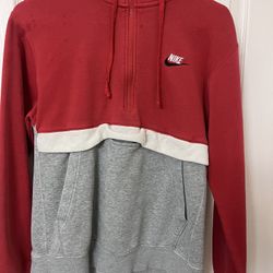 Nike Hoodie, Red And Grey, Adult M