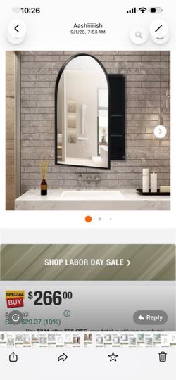 Black Arch Wall Mirror with Medicine Cabinet