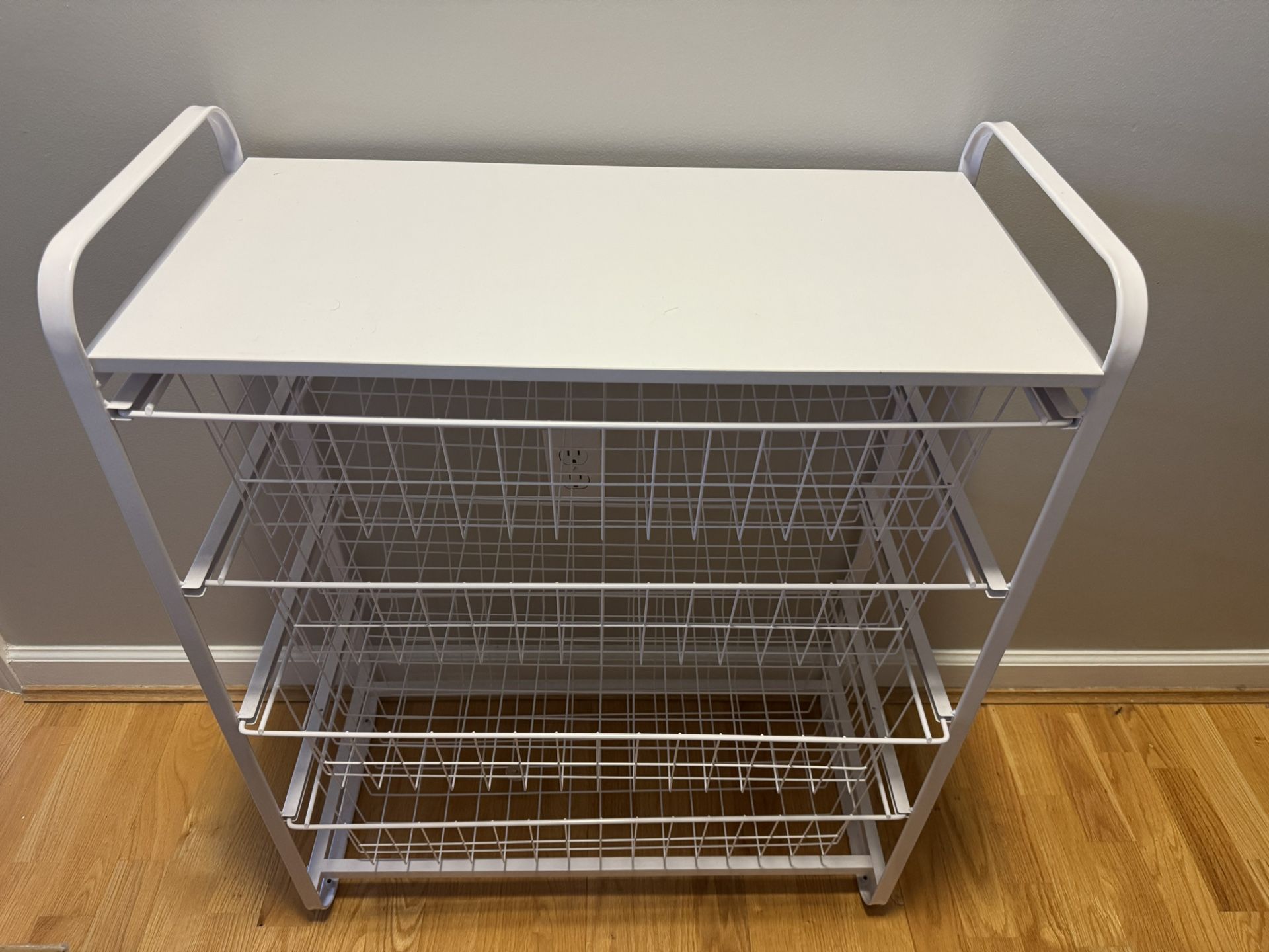 4 Drawer Metal Storage Organizer White - Brightroom™: Steel Utility Storage, Fixed Shelves, Universal Wire Drawers