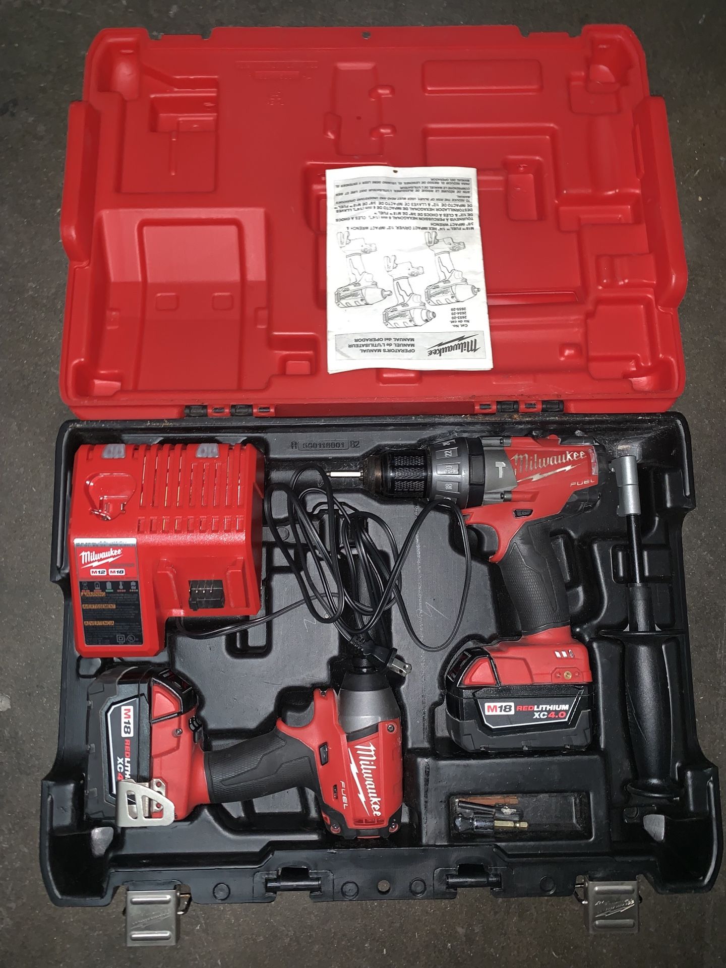 Milwaukee 2797-22 M18 Fuel Lithium-Ion 2-Tool Combo Kit (includes Hammer Drill and Hex Impact Driver)