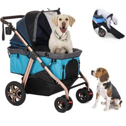 HPZ Pet Rover Titan-HD Premium Super-Sized Dog/Cat/Pet Stroller SUV Travel Carriage/w Access Ramp/100Lbs Capacity