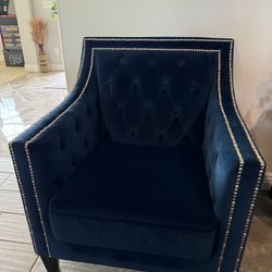 Navy Blue velvet Accent Chairs 