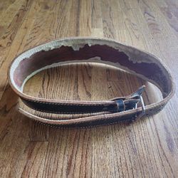 Genuine Leather Black Gym Power Weight Lifting Back Belt Size L Large