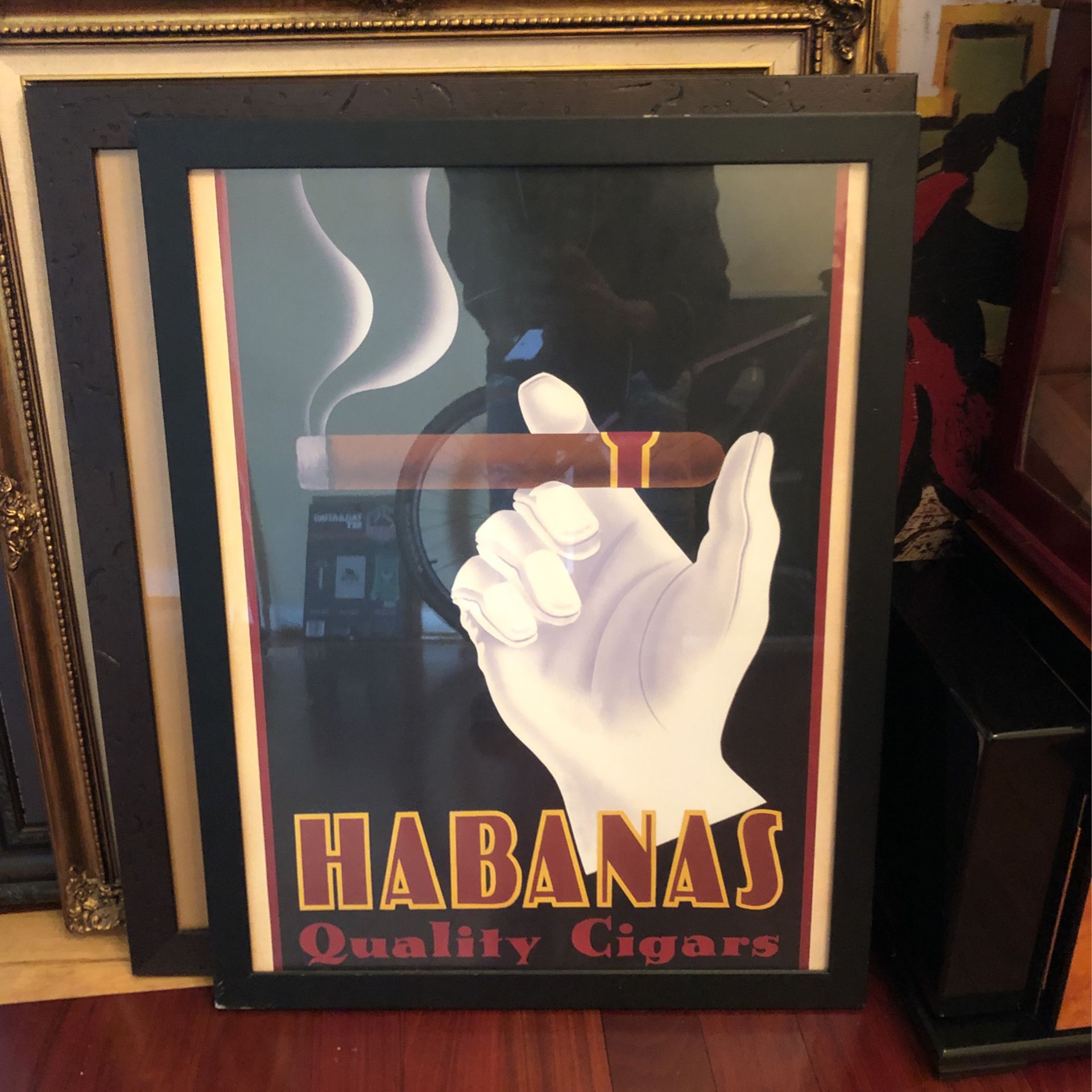 Art Deco Cuban Havana’s Cigar fraimed Ad Art