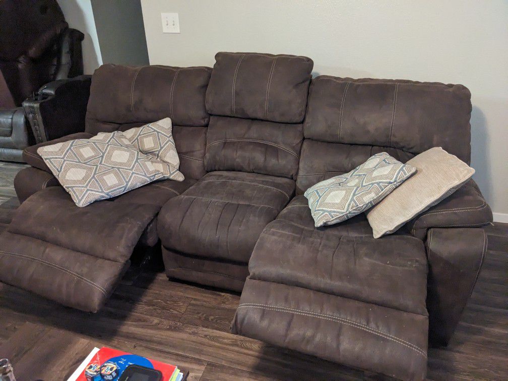 FREE Delivery - Reclining Suede Couch