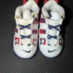 Nike Air Uptempo White Blue Red camo Size 4C