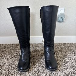 Black knee high boots