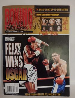 8 Boxing Great Autographs On Magazine