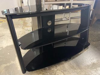 Black Glass Curved Back TV Stand