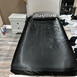 Twin Size Bed With Mattress And Nightstand