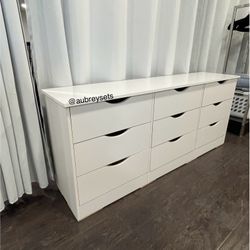 White 9 Drawer Dresser 