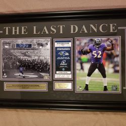 Framed picture of Ray Lewis last game in Baltimore