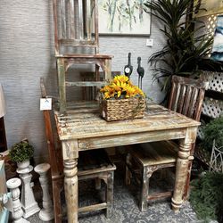 Rustic Kitchen Table And Chair Set 