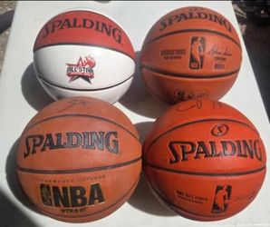 Spalding Basketball Lot - 4 Total (NeverFlat, Game Ball Series, NBA Street, All-Star Edition)