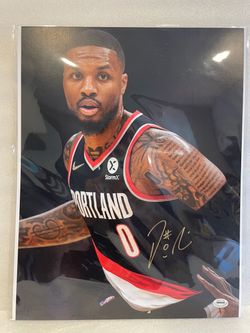Damian Lillard Portland Trail Blazers Signed Autographed 11x14 Photo With-COA