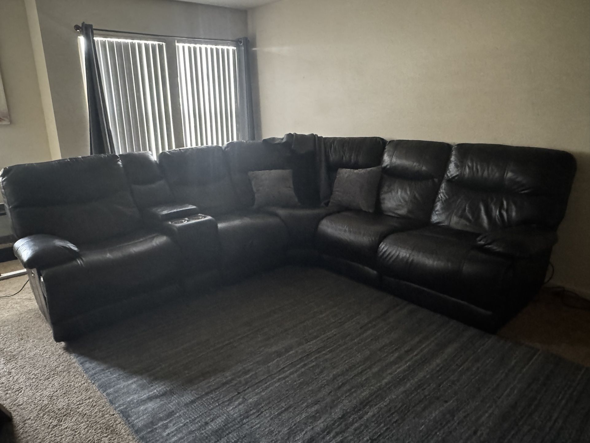 Leather Reclining Sectional
