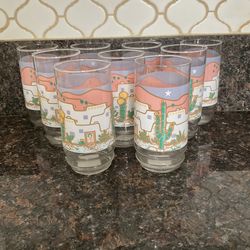 vintage Southwestern-themed drinking glasses Southwest Fiesta Tumblers