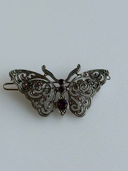 Silver Filigree Butterfly Hair Barrette