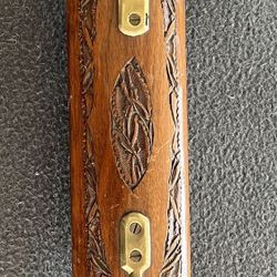 Vintage decorative Hand Carved Wood Sheath- Double Fork/Carving Knife