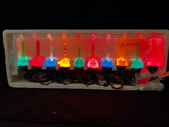 Vintage Rare Kurt Adler 10 Midget Bubble Light Set-Santa's World-Blinking Ability-Inside/Outside/Box