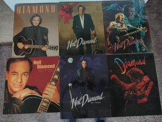 🎤🎹✨ (6) NEIL DIAMOND SOUVENIR CONCERT TOUR PROGRAMS W/ TICKET STUBS