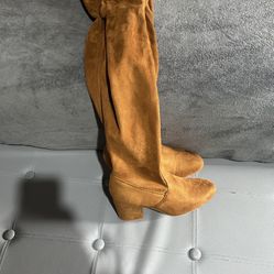 Knee High Brown Sock Boots Size 10