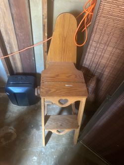 3 in 1 - bar stool,step stool & ironing board- antique