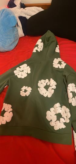 green denim tear hoodie