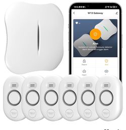 WiFi Water Leak Detector for Home with App Alert, 2.4Ghz Gateway + 6 Sensor
