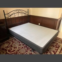 Queen Bed Metal Frame Headboard And Good Condition
