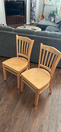 2 wood chairs